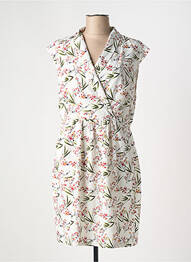 Robe mi-longue imprimé fleurs sans manche blanc MOLLY BRACKEN femme