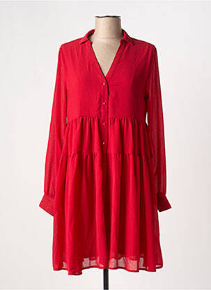 Robe courte manches longues manches longues rouge GRACE & MILA femme