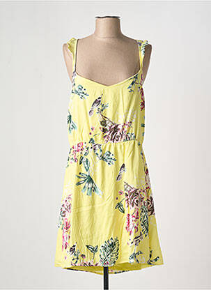 Robe mi-longue imprimé fleurs sans manche jaune VILA femme