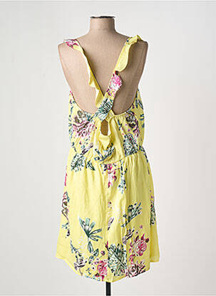 Robe mi-longue imprimé fleurs sans manche jaune VILA femme