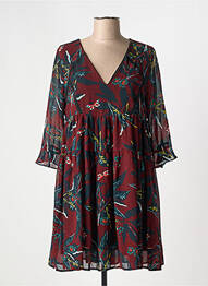 Robe courte manches 3/4 manches 3/4 rouge GRACE & MILA femme