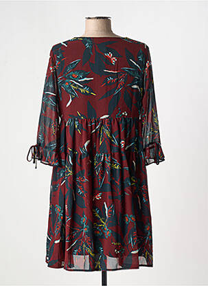 Robe courte coupe fluide manches 3/4 rouge GRACE & MILA femme
