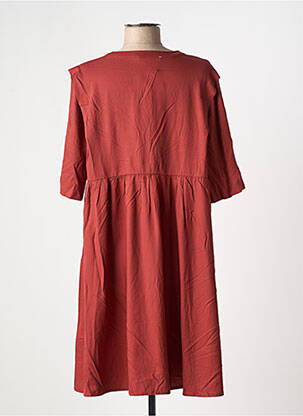 Robe mi-longue manches courtes manches courtes orange GRACE & MILA femme