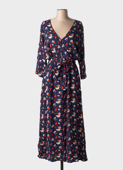 Robe longue manches longues manches longues bleu GRACE & MILA femme