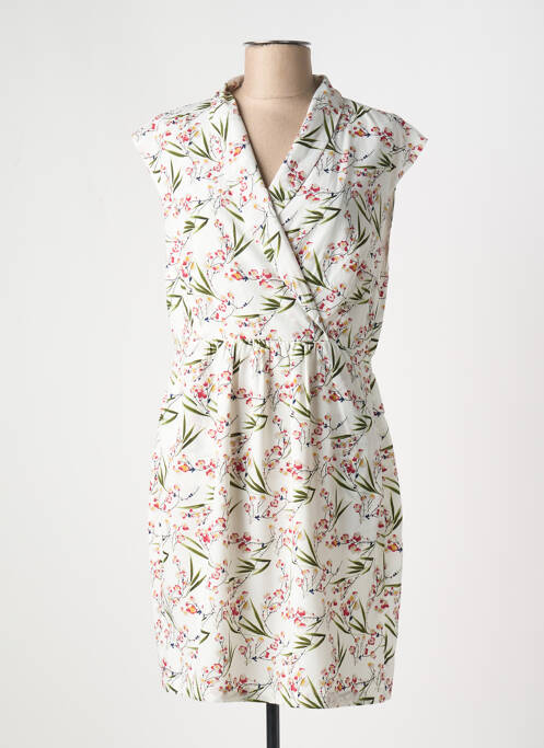 Robe mi-longue imprimé fleurs sans manche blanc MOLLY BRACKEN femme