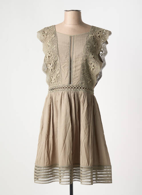 Robe mi-longue manches courtes manches courtes vert MOLLY BRACKEN femme