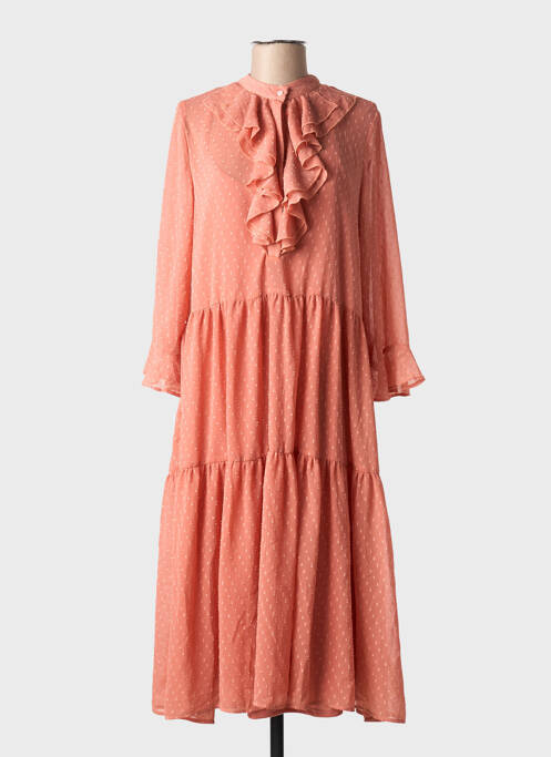 Robe mi-longue orange VILA pour femme