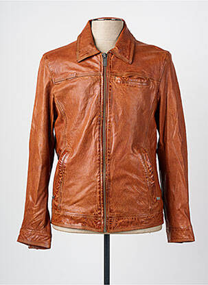 Veste en cuir poches marron OAKWOOD homme