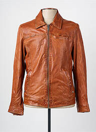Veste en cuir poches marron OAKWOOD homme
