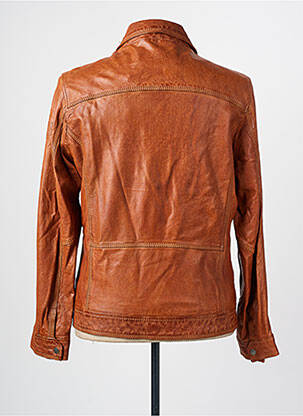 Veste en cuir poches marron OAKWOOD homme