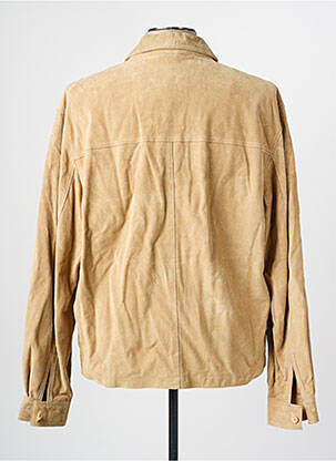 Veste en cuir tissage suedine beige REDSKINS homme
