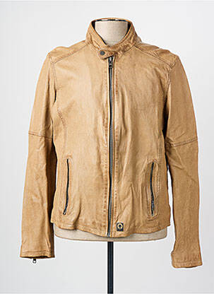 Veste en cuir poches beige OAKWOOD homme