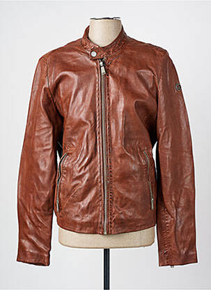 Veste en cuir marron REDSKINS pour homme