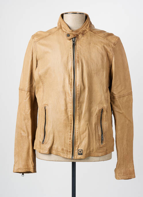 Veste en cuir beige OAKWOOD pour homme