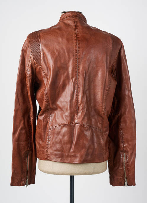 Veste en cuir marron REDSKINS pour homme