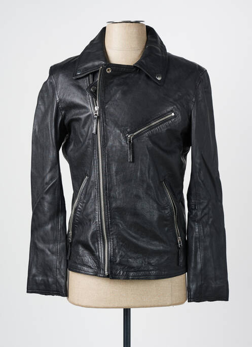 Veste en cuir noir LADC pour homme