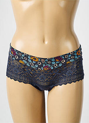 Shorty effet matière satinée bleu EMPREINTE femme