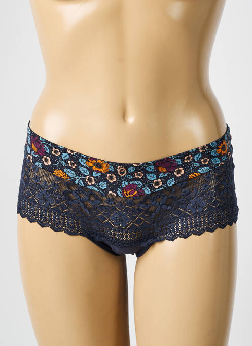 Shorty effet matière satinée bleu EMPREINTE femme