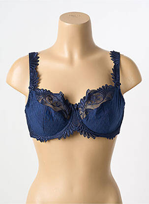 Soutien-gorge effet matière satinée haut soutien-gorge emboitant bleu EMPREINTE femme