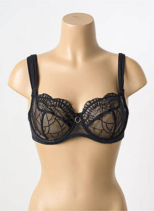 Soutien-gorge effet matière satinée haut soutien-gorge balconnet noir EMPREINTE femme