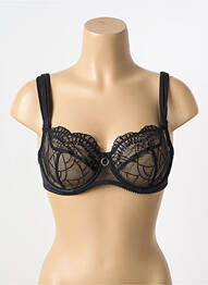 Soutien-gorge effet matière satinée haut soutien-gorge balconnet noir EMPREINTE femme