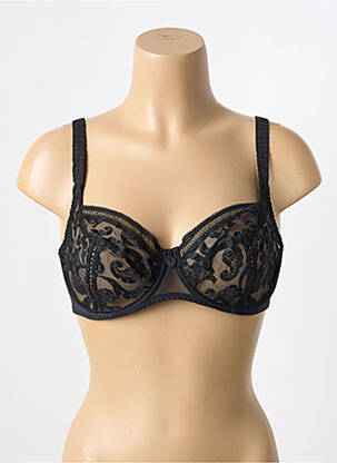 Soutien-gorge effet matière satinée haut soutien-gorge balconnet noir EMPREINTE femme
