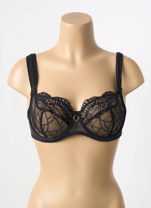 Soutien-gorge effet matière satinée haut soutien-gorge balconnet noir EMPREINTE femme