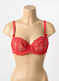 Soutien-gorge effet matière satinée haut soutien-gorge emboitant rouge EMPREINTE femme