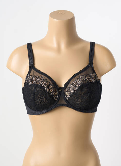 Soutien-gorge tissage dentelle haut soutien-gorge emboitant noir EMPREINTE femme