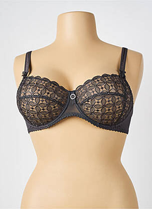Soutien-gorge tissage dentelle haut soutien-gorge emboitant gris EMPREINTE femme