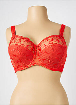 Soutien-gorge effet matière satinée haut soutien-gorge emboitant rouge EMPREINTE femme