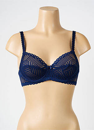 Soutien-gorge effet matière satinée haut soutien-gorge emboitant bleu ANTIGEL femme
