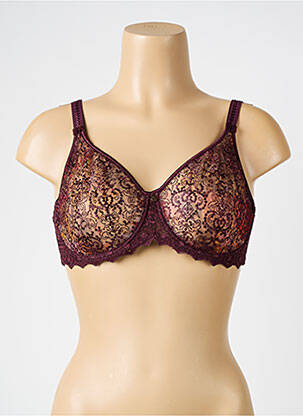 Soutien-gorge effet matière satinée haut soutien-gorge emboitant rouge EMPREINTE femme
