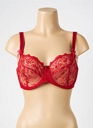 Soutien-gorge effet matière satinée haut soutien-gorge balconnet rouge EMPREINTE femme