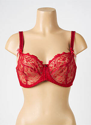 Soutien-gorge effet matière satinée haut soutien-gorge balconnet rouge EMPREINTE femme