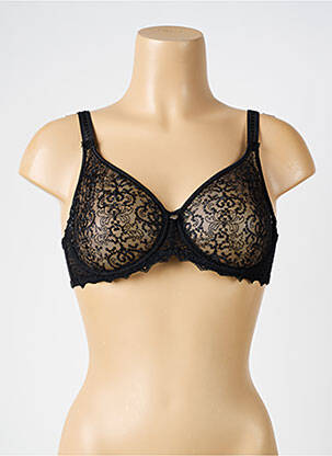 Soutien-gorge effet matière satinée haut soutien-gorge emboitant noir EMPREINTE femme