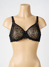 Soutien-gorge effet matière satinée haut soutien-gorge emboitant noir EMPREINTE femme