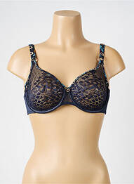 Soutien-gorge effet matière satinée haut soutien-gorge emboitant bleu EMPREINTE femme