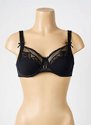 Soutien-gorge effet matière satinée haut soutien-gorge emboitant noir EMPREINTE femme