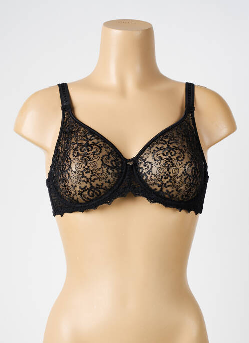 Soutien-gorge effet matière satinée haut soutien-gorge emboitant noir EMPREINTE femme