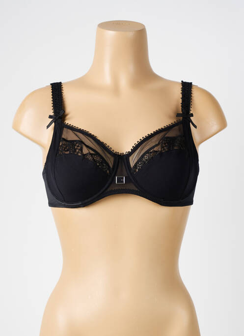 Soutien-gorge effet matière satinée haut soutien-gorge emboitant noir EMPREINTE femme