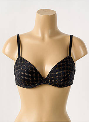 Soutien-gorge effet matière satinée haut soutien-gorge push-up noir ANTIGEL femme