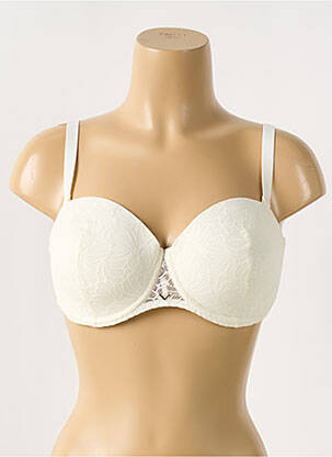 Soutien-gorge tissage dentelle haut soutien-gorge moulé blanc ANTIGEL femme