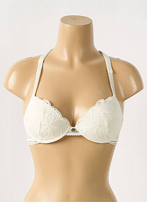 Soutien-gorge tissage dentelle haut soutien-gorge moulé blanc ANTIGEL femme