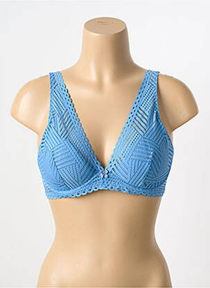 Soutien-gorge effet matière satinée haut soutien-gorge moulé bleu ANTIGEL femme