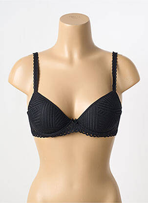 Soutien-gorge effet matière satinée haut soutien-gorge moulé noir ANTIGEL femme