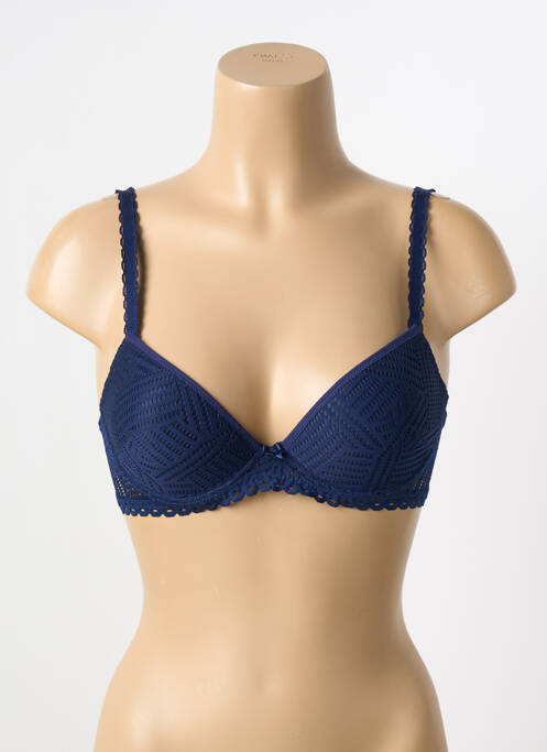 Soutien-gorge effet matière satinée haut soutien-gorge push-up bleu ANTIGEL femme