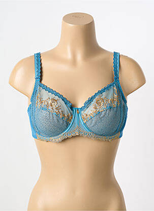 Soutien-gorge effet matière satinée haut soutien-gorge emboitant bleu EMPREINTE femme