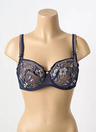Soutien-gorge effet matière satinée haut soutien-gorge balconnet bleu EMPREINTE femme