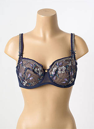 Soutien-gorge effet matière satinée haut soutien-gorge balconnet bleu EMPREINTE femme